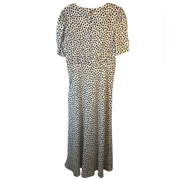 M&S ladies midi maxi dress white black blue 14 ditsy micro floral cottage modest - Picture 6 of 16